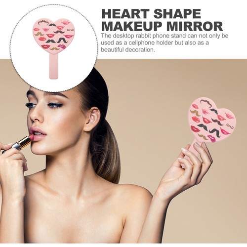 Herzform Makeup Spiegel Reise Make -up Mirror Eitelkeitspiegel mit Griff - Bild 9 von 12