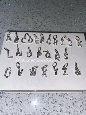 Authentic Pandora Sparking Alphabet Initial Letter Charm in Gift Box  You pick 