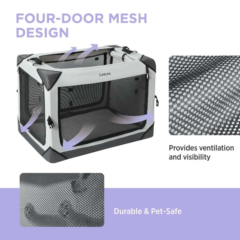 Lesure Collapsible Dog Crate Portable Dog Travel Crate Kennel for