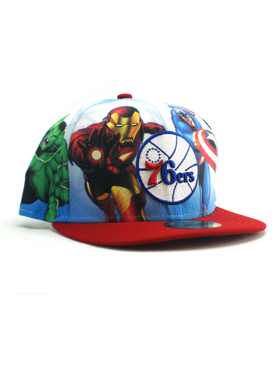 New Era NBA Philadelphia 76ers 59fifty Fitted Hat Size 7 3/8 Marvel Heroes NWT