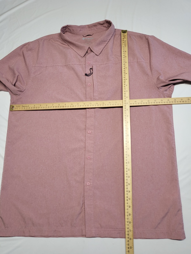Costa Mens Shirt Button Up 2XL Short Sleeve Zip Pocket - Picture 16 of 18