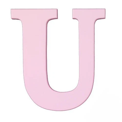 Colgante de pared de madera pintado a mano Kidkraft letra inicial U - rosa - 8" de alto Foto 3 de 3