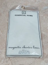 Essential Home Magnetic Shower Liner Clear 70" x 71" 100% Vinyl K-Mart