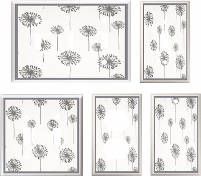 GRAY  DANDELION FLOWER LIGHT SWITCH COVER PLATE 