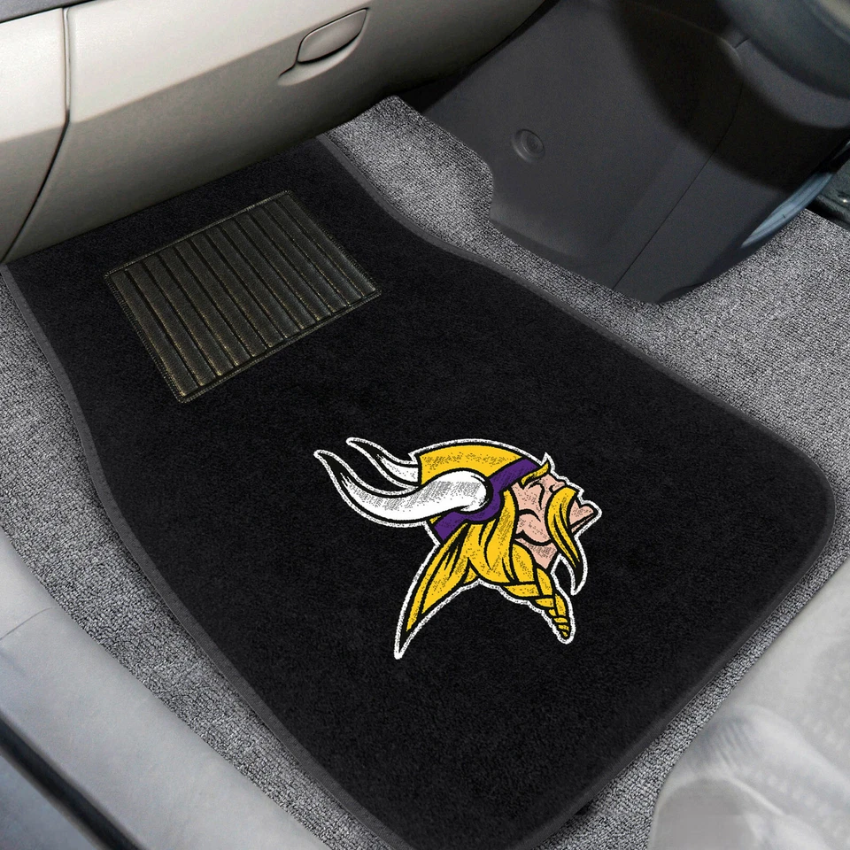 4PC NFL Minnesota Vikings Car Truck Black All Weather Carpet Floor Mats Set - Изображение 4 из 4