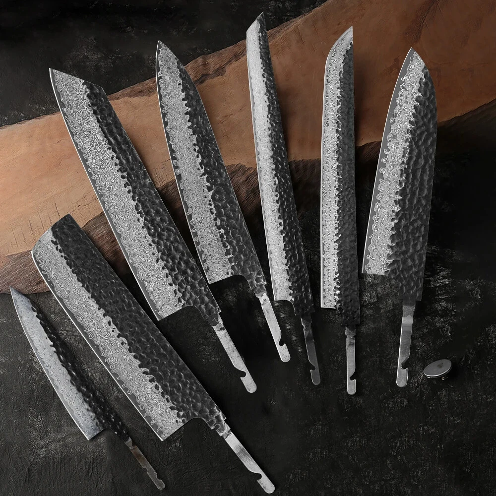 Kitchen Knife Blanks VG10 Stainless Steel Damascus Blade Chef Santoku Sashimi