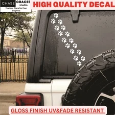 PET PAW PRINTS (16) Vinyl Decal Car Window Bumper Sticker Dog Kitten Puppy