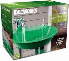 2 in 1 Water Faucet Drinking Fountain Patio Garden Outdoor Sink NEW