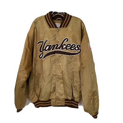 Majestic Athletic Mens Taupe Yankees Baseball Jacket Sz 2XL 