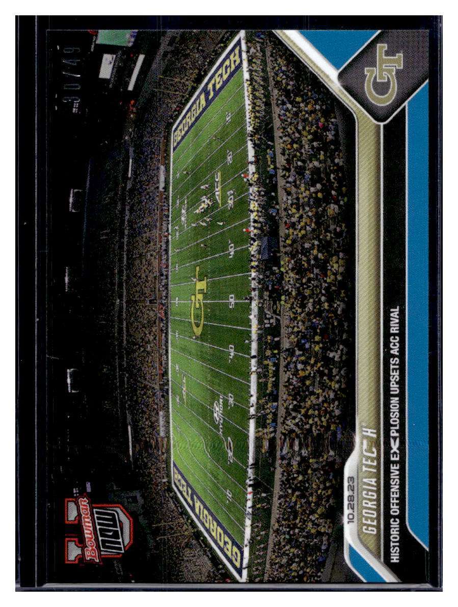 2023 Bowman U Topps Now #21 Georgia Tech Blue Parallel Card #d 27/49