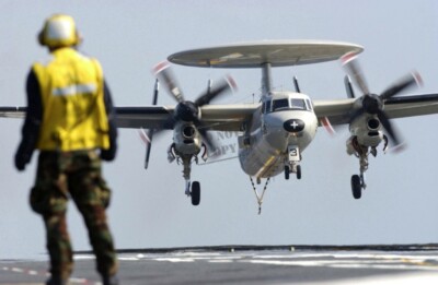 US NAVY USN E-2C Hawkeye aircraft carrier USS KITTY HAWK CV 63 12X18 Photograph