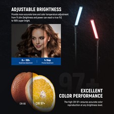 NEEWER 360 Touchable RGB Light Wand Video Lighting Stick with 2.4G/APP Control