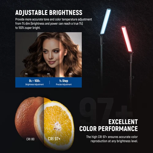 NEEWER 360°Touchable RGB Light Wand Video Lighting Stick with 2.4G/APP Control