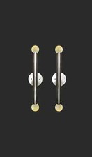 Pair Of Antique Patina Line Sconce Mid century Lighting Antique Brass Or Chrome