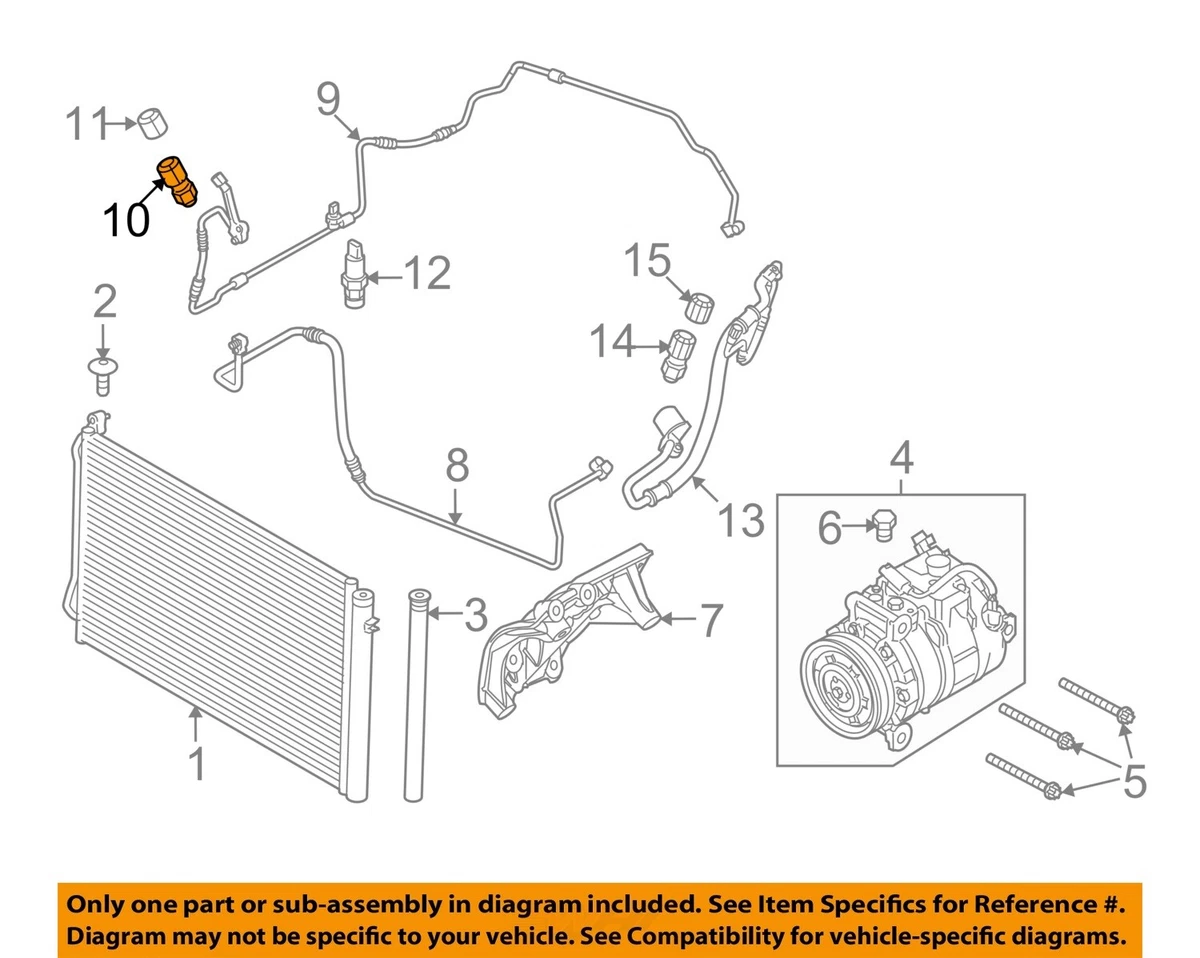 BMW OEM X6 A/C AC Condenser/Compressor/Line-Pressure Hose Valve 