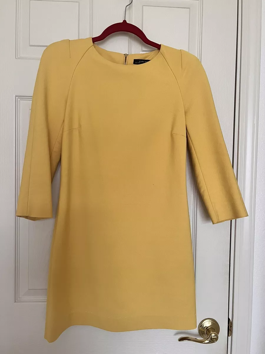 Zara Yellow Long Sleeve Dress Size S Pre owned