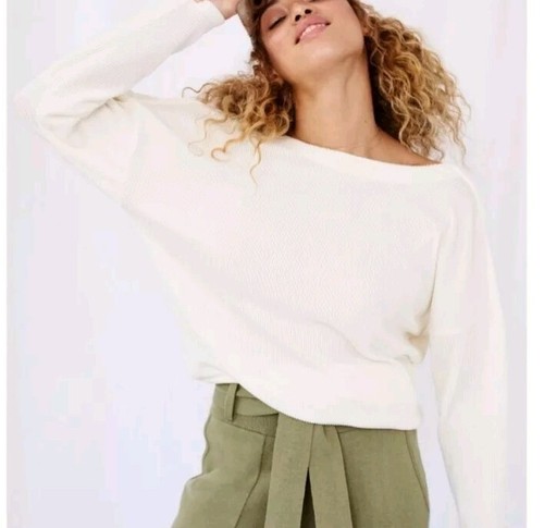 Antheopologie maeve kasi slouchy neck ribbed pullover