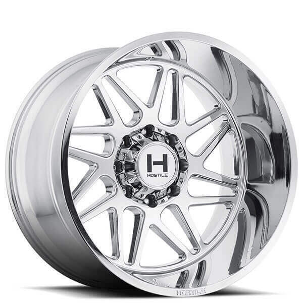(4) 22x14 Hostile Wheels H108 Sprocket Armor Plated (Chrome) Off Road
