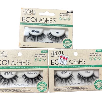 Ardell Sustainable Organic Eyelashes Lashes - Higher Lover ,lifted,455 All. 3 Pa