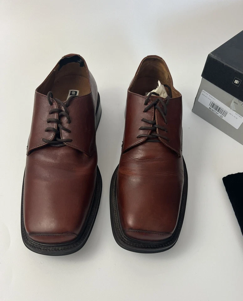 Zapatos de vestir Oxford Bacharch para hombre marrón talla 10,5 caja y extras hechos en Italia Foto 3 de 4