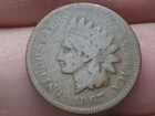 1867 Indian Head One Cent Penny- Good/VG Details, Brown