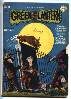 Green Lantern #34 1948 COMIC BOOK-Streak Wonder Dog cover- Alex