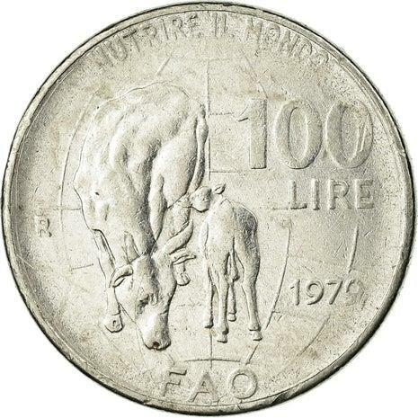 Italy Coin 100 Lire FAO | Libertine | Goddess Ceres | Flower