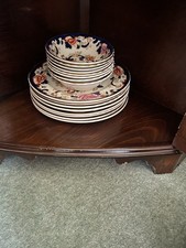Mason Ironstone Mandalay Collection. 8 Dinner Plates, 8 Bowls and Serving Dishes