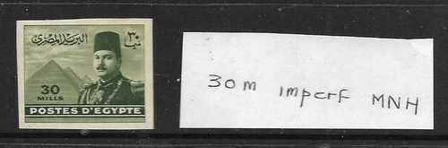 Egypt 1944 King Farouk 30m Imperforated Proof MNH