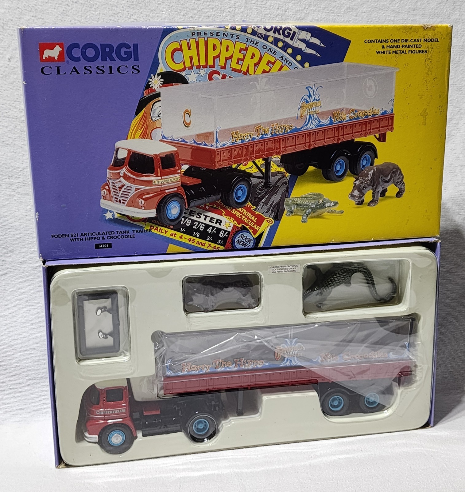 Corgi Chipperfields Circus Foden S21 Tank Trailer W/ Hippo & Crocodile 14201