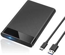POSUGEAR 2.5'' External Hard Drive Enclosure, 6Gbps USB C 3.1 Gen 2 to black 