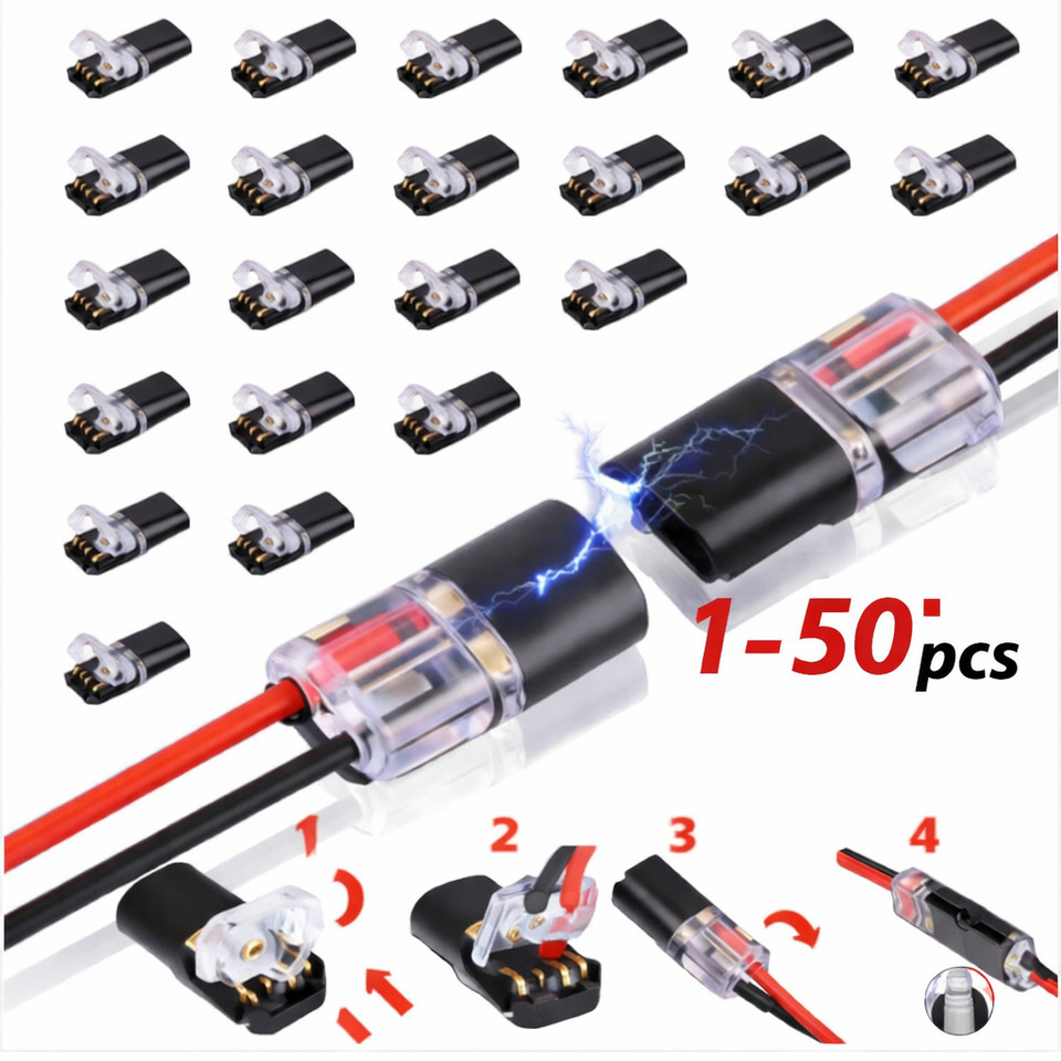 Double-Wire Plug-in Connector, Cable Clamp Locking Buckle, AWG 18-22 US
