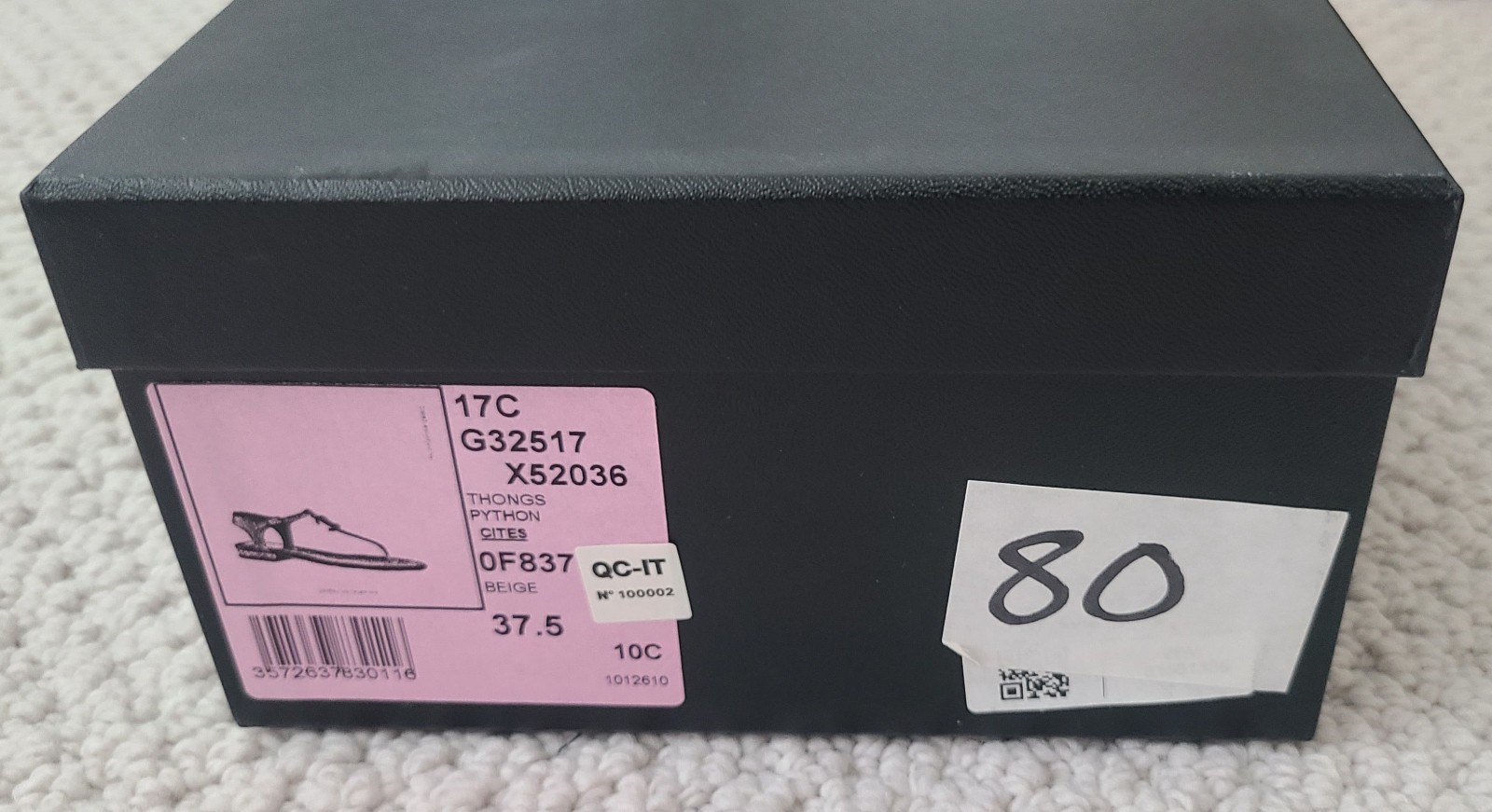 CHANEL Python Leather CC Logo T-Strap Sandals Tan… - image 8