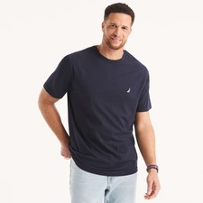 Nautica Big Tall Crewneck Deck T- Shirt Navy Active Stretch Size 4xl Xxxxl Nautica Big Tall Crewneck Deck T- Shirt Navy Active Stretch Size 4xl Xxxxl