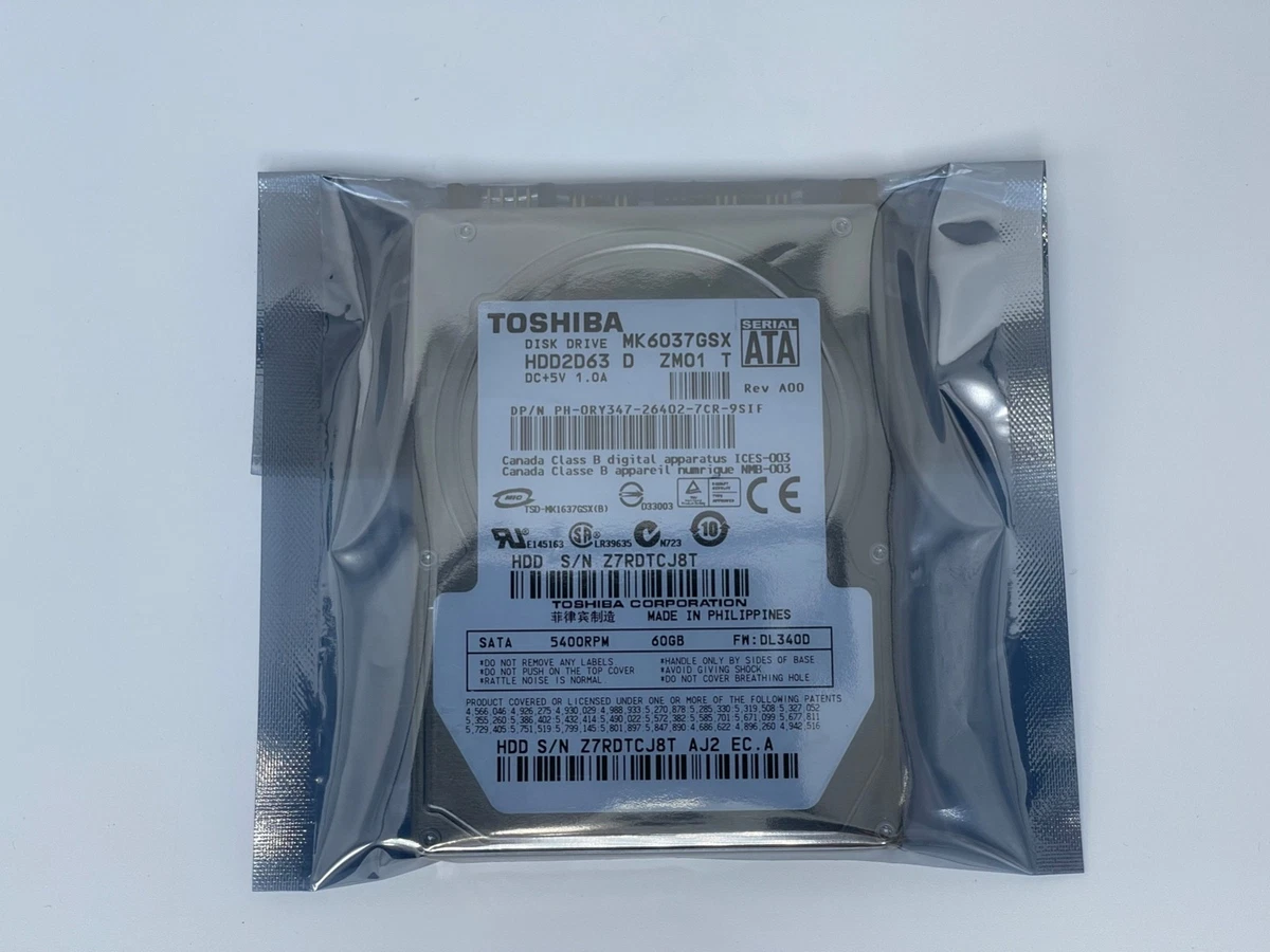 非常に良い」東芝 MK1032GSX ハードドライブ 100GB SATA/150 5,400RPM