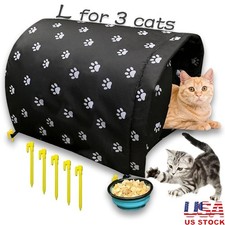 Large Waterproof Outdoor Cat Shelter Foldable Heated House Feral Cats  Kittens