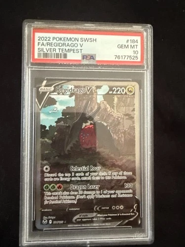 2022 Pokemon Sword & Shield Silver Tempest - Regidrago V #184 PSA 10 GEM MINT
