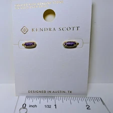 Kendra Scott Emma Gold Stud Earrings Dark Purple Magnesite