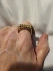Vintage Gold Over Sterling Silver Textured Square Ring Size 5.75 No Scrap 9.4g