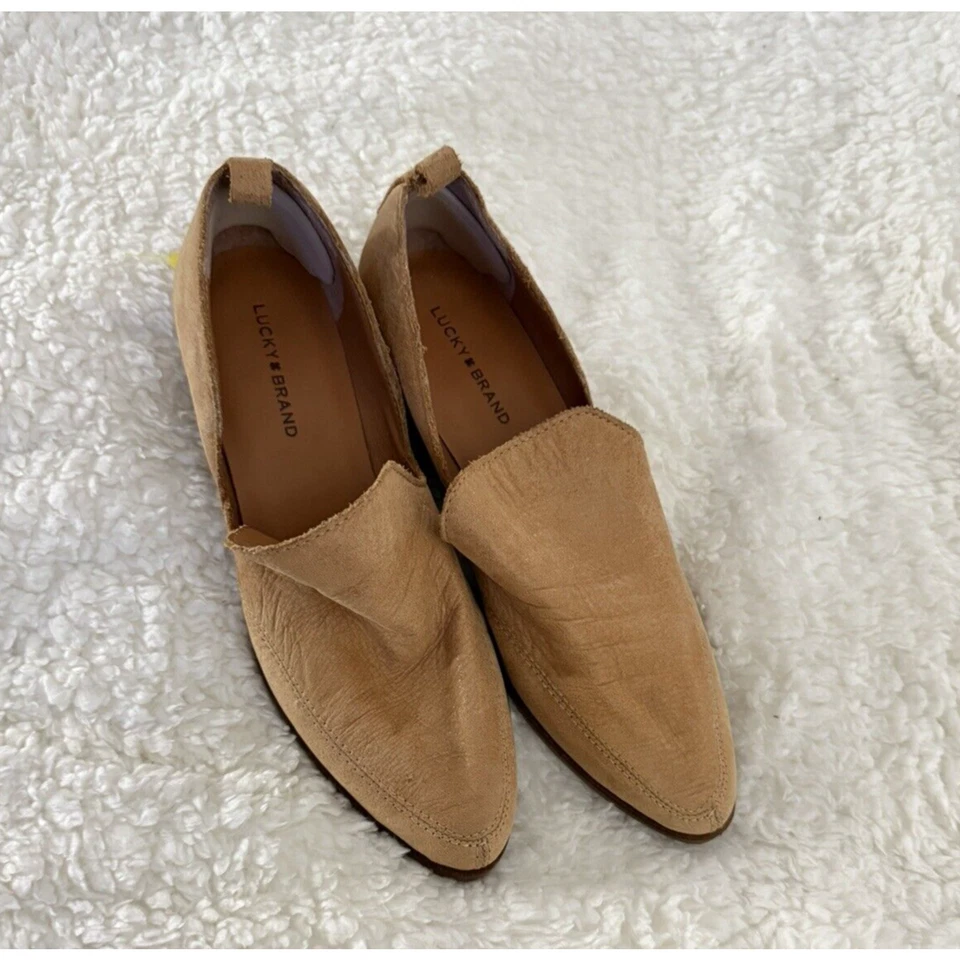 Lucky Brand Booties Women's Size 7M Mahzan Soft Tan Pebbled Leather Slip On Shoe - Image 2 of 4