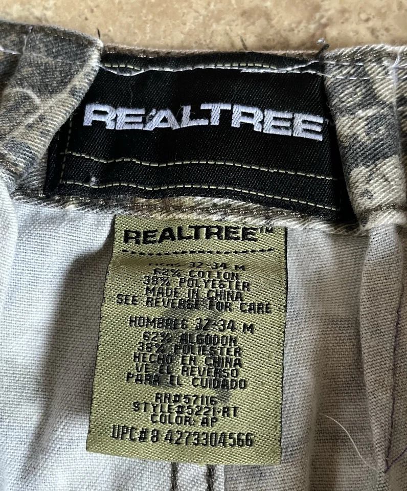 Realtree APX Camo Cargo Pants Mens Medium 32/34 (32/22) Hunting Hiking Pockets - Image 3 of 4