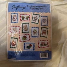 Craftways Christmas Celebratio GREETING CARDS Cross Stitch Kit #560055 Set of 14