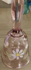 FENTON VINTAGE PINK GLASS BELL HAND PAINTED SIGNED
