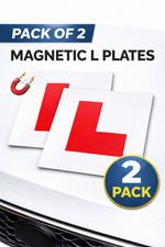 2 x FULL SIZE MAGNETIC LEARNER 'L' PLATES - EASY APPLICATION & REMOVAL SIGN DVLA