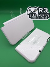 NEW 3DS XL White Carbon FIBER Top  Battery Cover Housing Shell 2 Piece Set