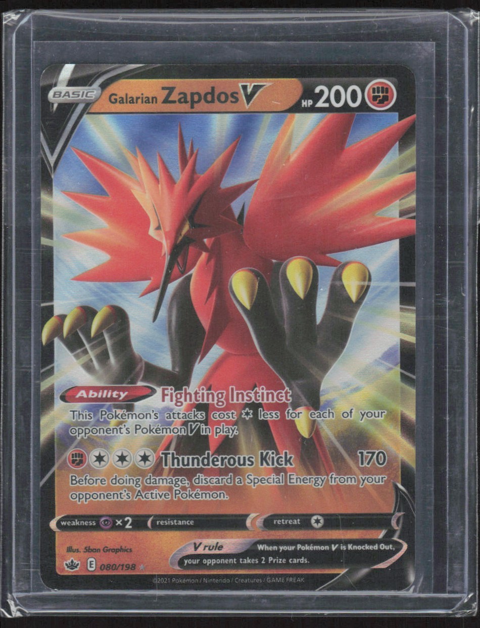 2021 Sword & Shield - Chilling Reign Galarian Zapdos V Basic/Rare Holo V #80