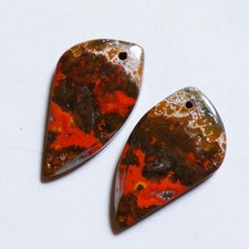 24.15 Cts Natural Seam Agate Drilled Cabochon Match Pair Gemstone 27X15MM 01