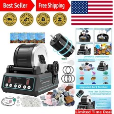 K1 Pro Rock Tumbler Polisher Kit - 2.5lb Capacity, 3-Speed Motor 9-Day Timer