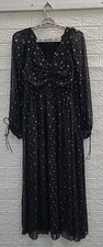 New Loft Shimmer Geo Clip Ruched Maxi Dress Women’s US Size 6