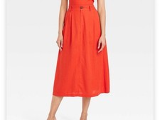 A New Day Maxi A-Line Skirt Red Size XS
